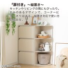 絵本収納・キッチン収納 カラーボックスNカラボ 扉付き ホワイトウォッシュ 3枚目画像