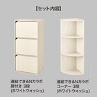 絵本収納・キッチン収納 カラーボックスNカラボ 扉付き ホワイトウォッシュ 6枚目画像