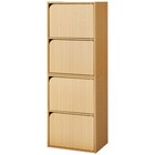 連結できるNカラボ 扉付き 4段(ライトブラウン) 1枚目画像