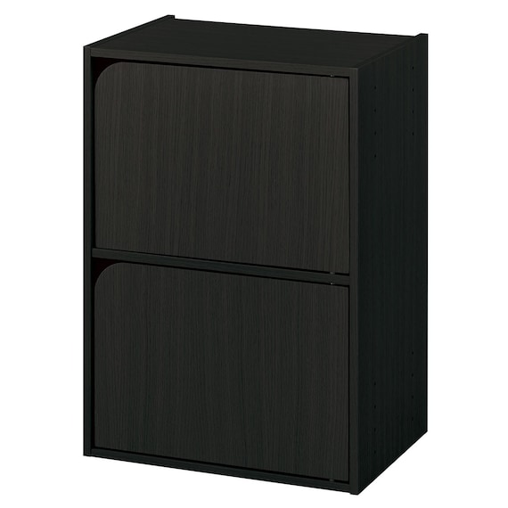 連結できるNカラボ 扉付き 2段(ブラック) 1枚目画像