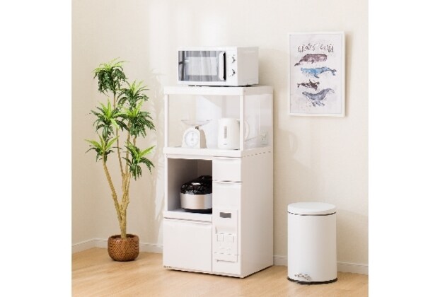 NITORI】 ニトリ 米びつ付きレンジ台 収納棚 キッチン SK-11757