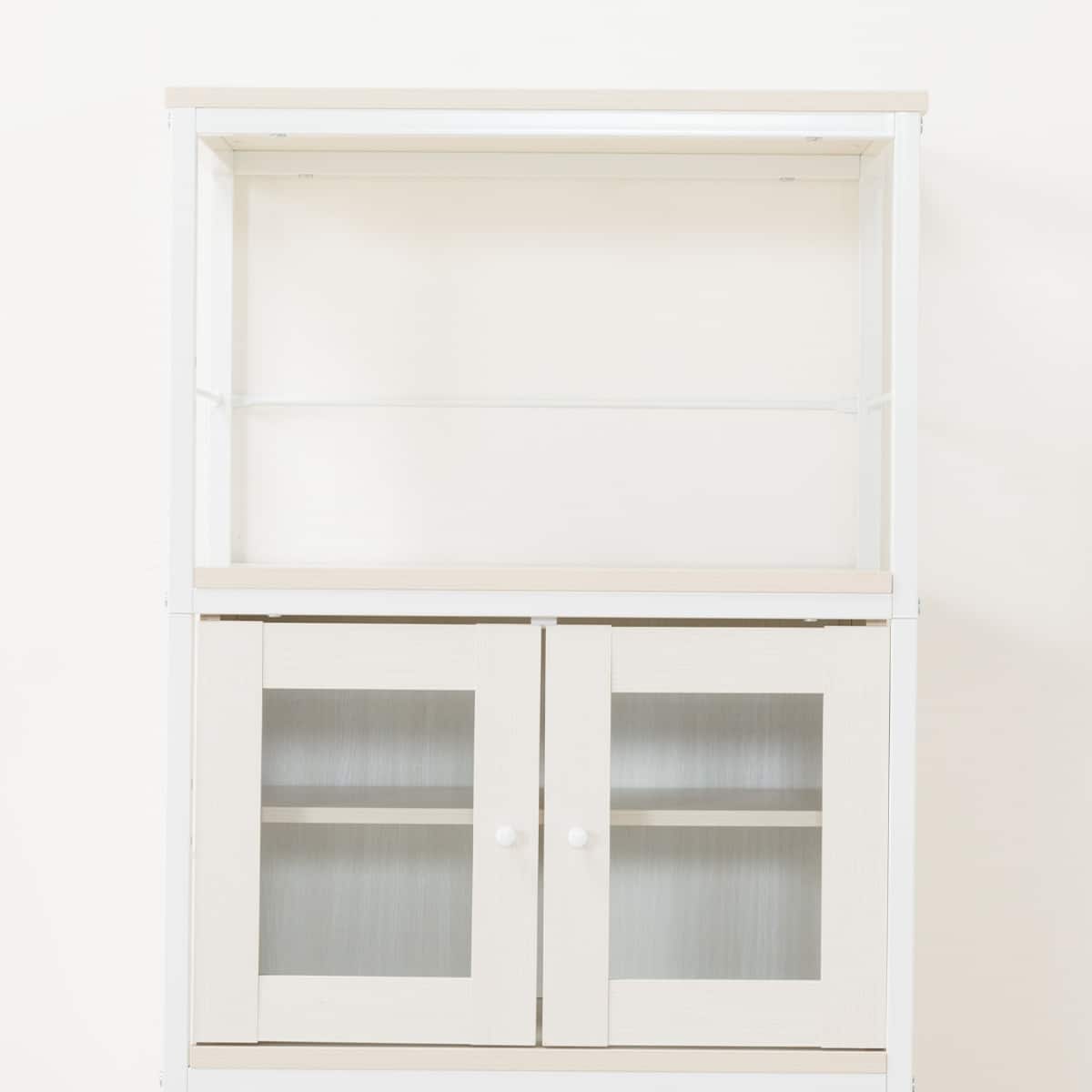 組み合わせシェルフ ガラスキャビネット + キャビネットセット 3段