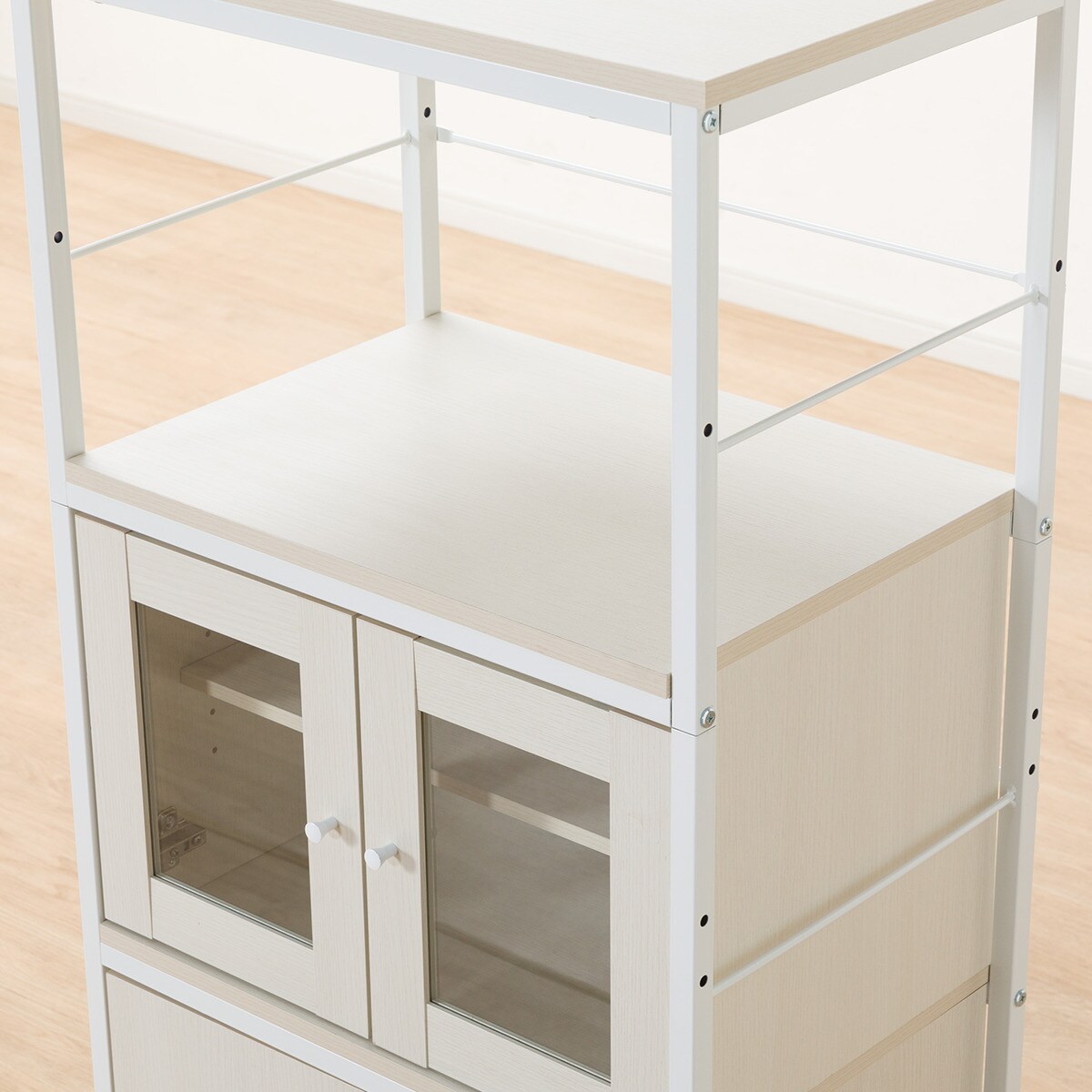 シェルフ ファルセット(シェルフ1259 WH/ガラスキャビネット36 WH