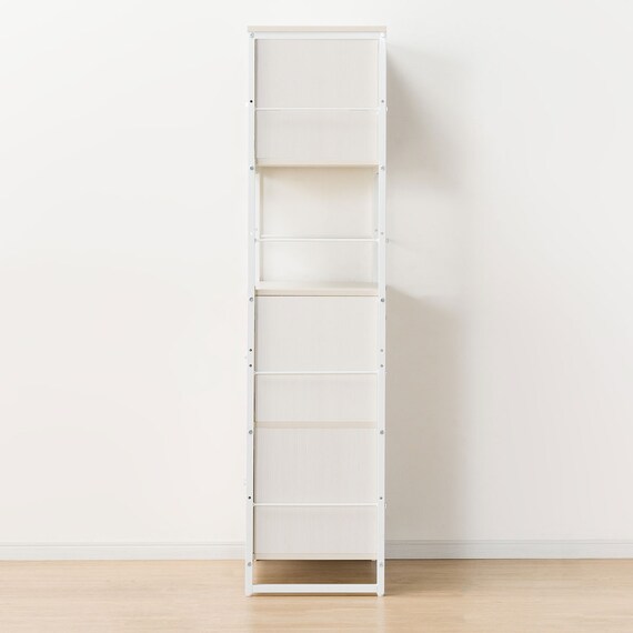 組み合わせシェルフ ガラスキャビネット + キャビネットセット 4段 (シェルフ1659/ガラスキャビネット36/キャビネット36 WH/WH) 7枚目画像