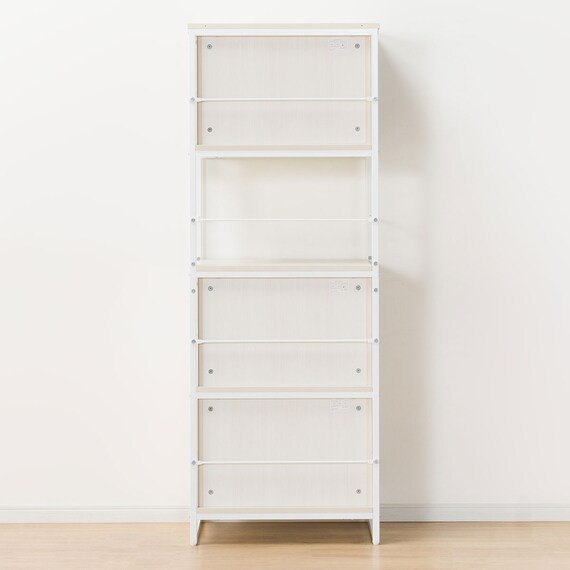 組み合わせシェルフ ガラスキャビネット + キャビネットセット 4段 (シェルフ1659/ガラスキャビネット36/キャビネット36 WH/WH) 8枚目画像