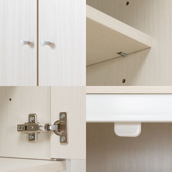 組み合わせシェルフ ガラスキャビネット + キャビネットセット 4段 (シェルフ1659/ガラスキャビネット36/キャビネット36 WH/WH) 14枚目画像