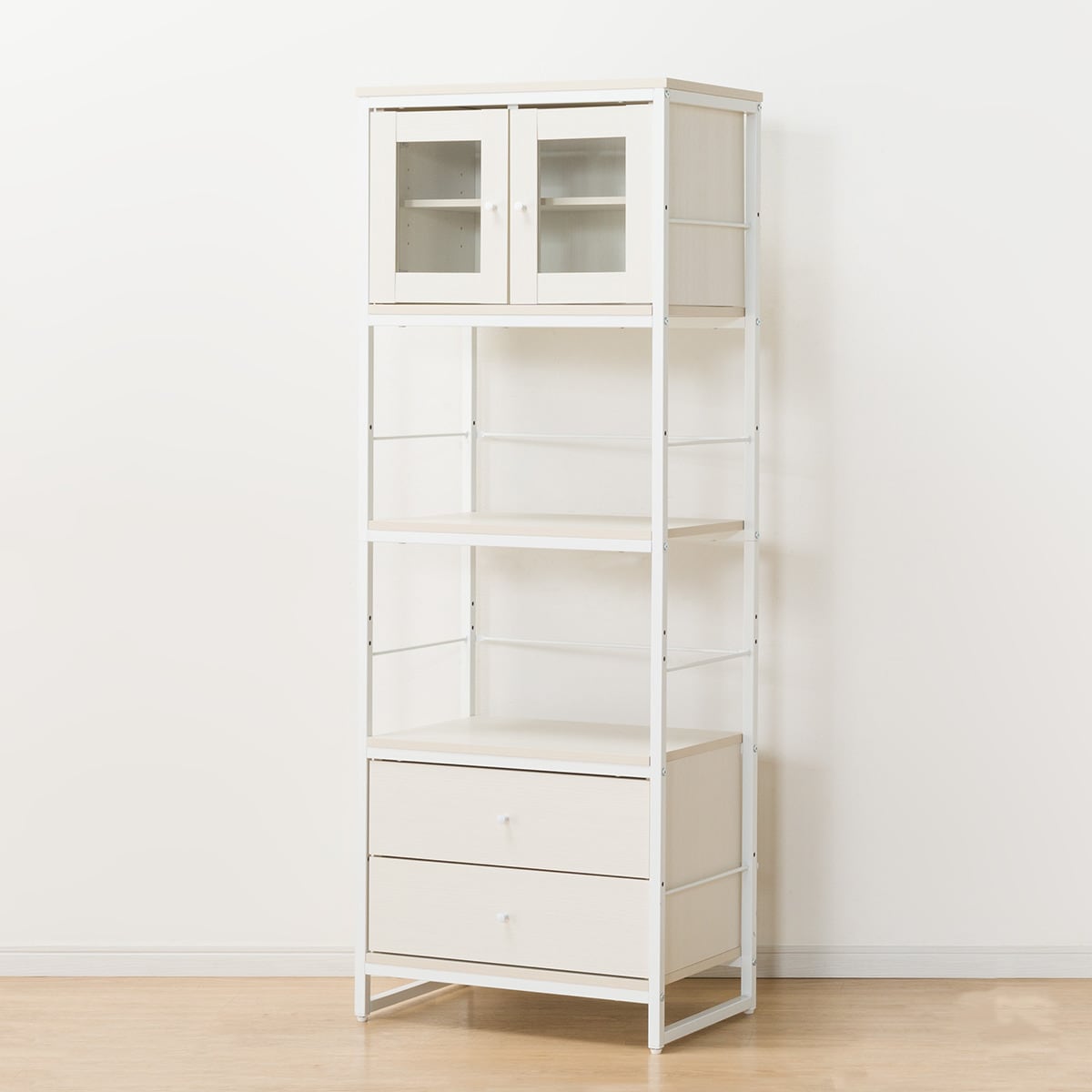 シェルフ ファルセット(シェルフ1659 WH/ガラスキャビネット36