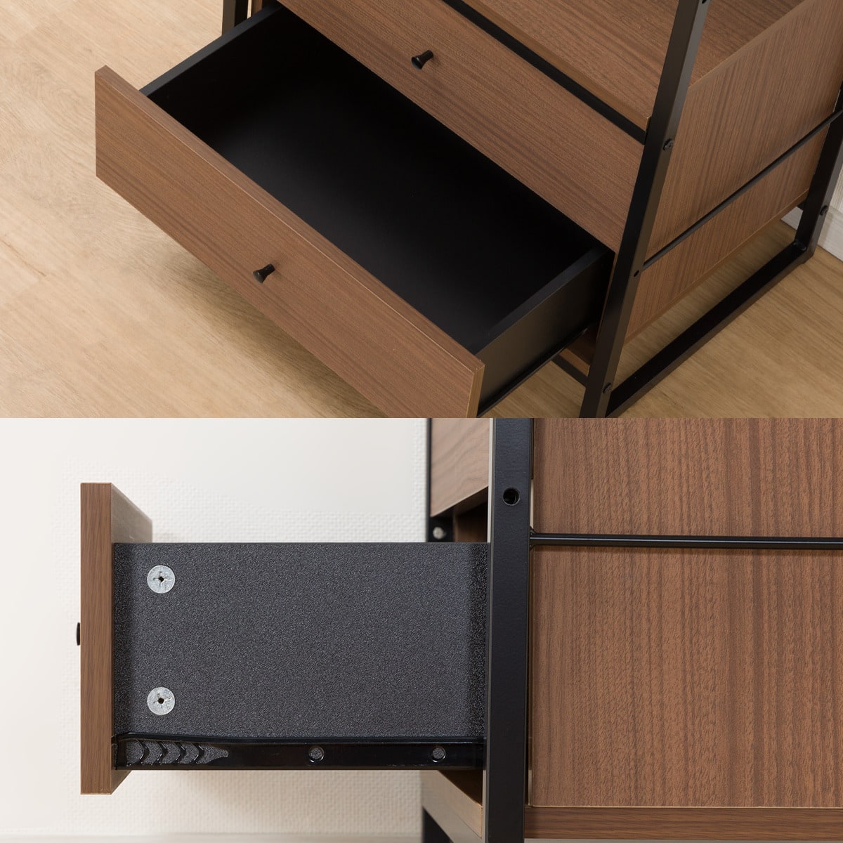 組み合わせシェルフ キャビネット + 引出しセット 4段 (シェルフ1659