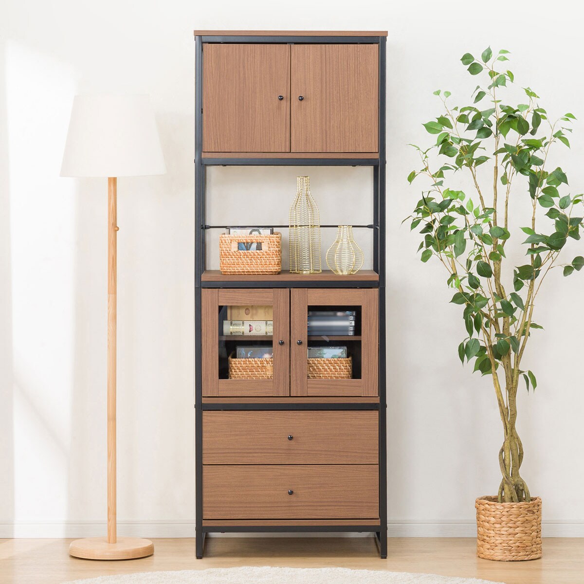 シェルフ ファルセット(シェルフ1659 MBR/ガラスキャビネット36 MBR