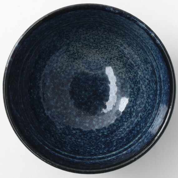 軽量目盛付き飯碗(ネイビー 美濃焼) 3枚目画像