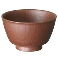 木目 持ちやすい茶碗(ブラウン)