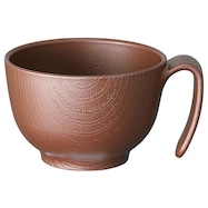 木目 持ちやすい茶碗ハンドル付(ブラウン)