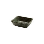 【緑吹天目】 角小皿 (MT-33)