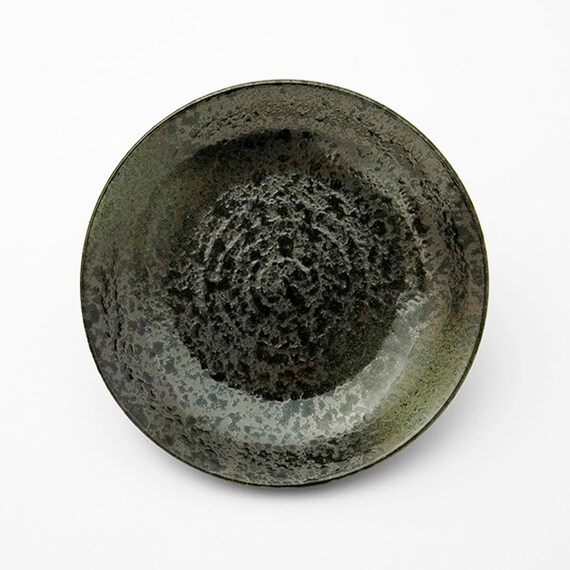 皿 17cm (緑吹天目 MT-59) 3枚目画像