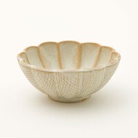 丸型小付 しのぎ 白釉
