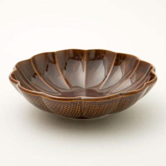 丸型中鉢 しのぎ 飴釉 1枚目画像