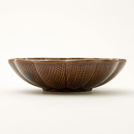 丸型中鉢 しのぎ 飴釉 2枚目画像