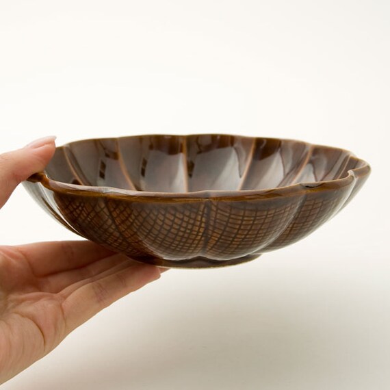 丸型中鉢 しのぎ 飴釉 5枚目画像