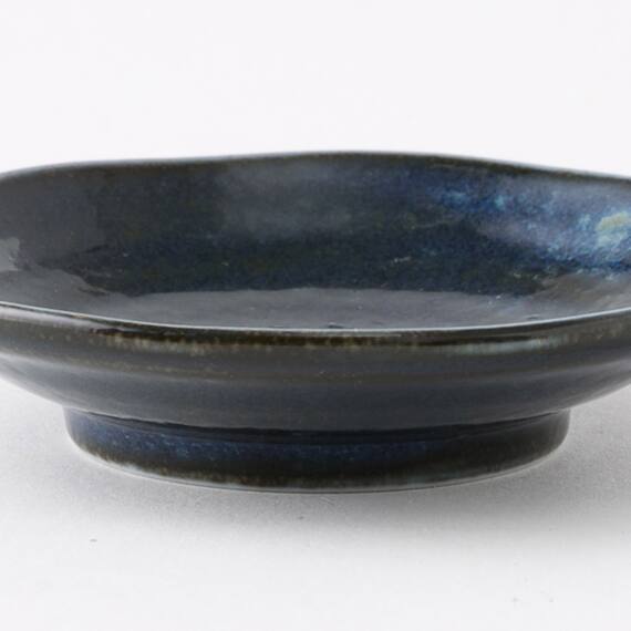 超軽量豆皿　カル：エクレ（窯変紺） 18枚目画像