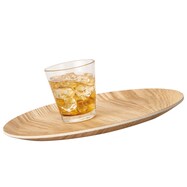 丸型　すべりにくい　木製トレー(ナチュラル)