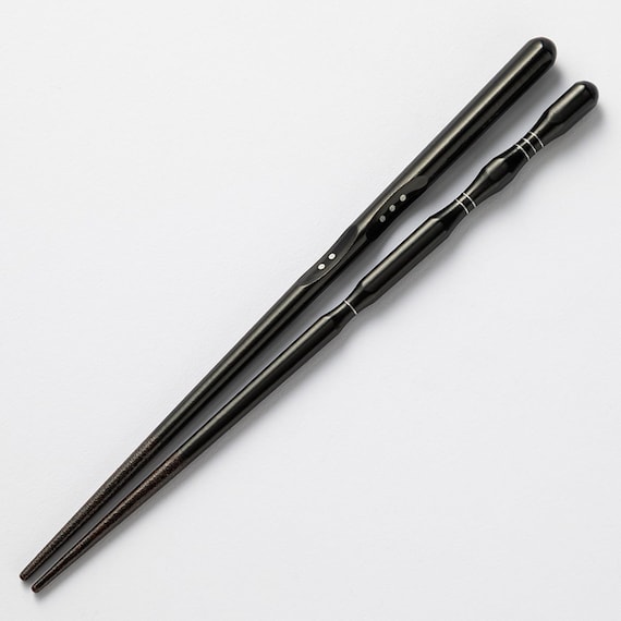 持ち方矯正3点支持箸(ブラック 21cm) 1枚目画像