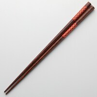 持ちやすい八角箸(市松織 レッド 23cm)