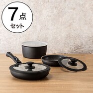 IH・ガス火 取っ手が取れる鍋フライパン7点セット(TORERU2)