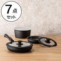 IH・ガス火 取っ手が取れる鍋フライパン7点セット(TORERU2)