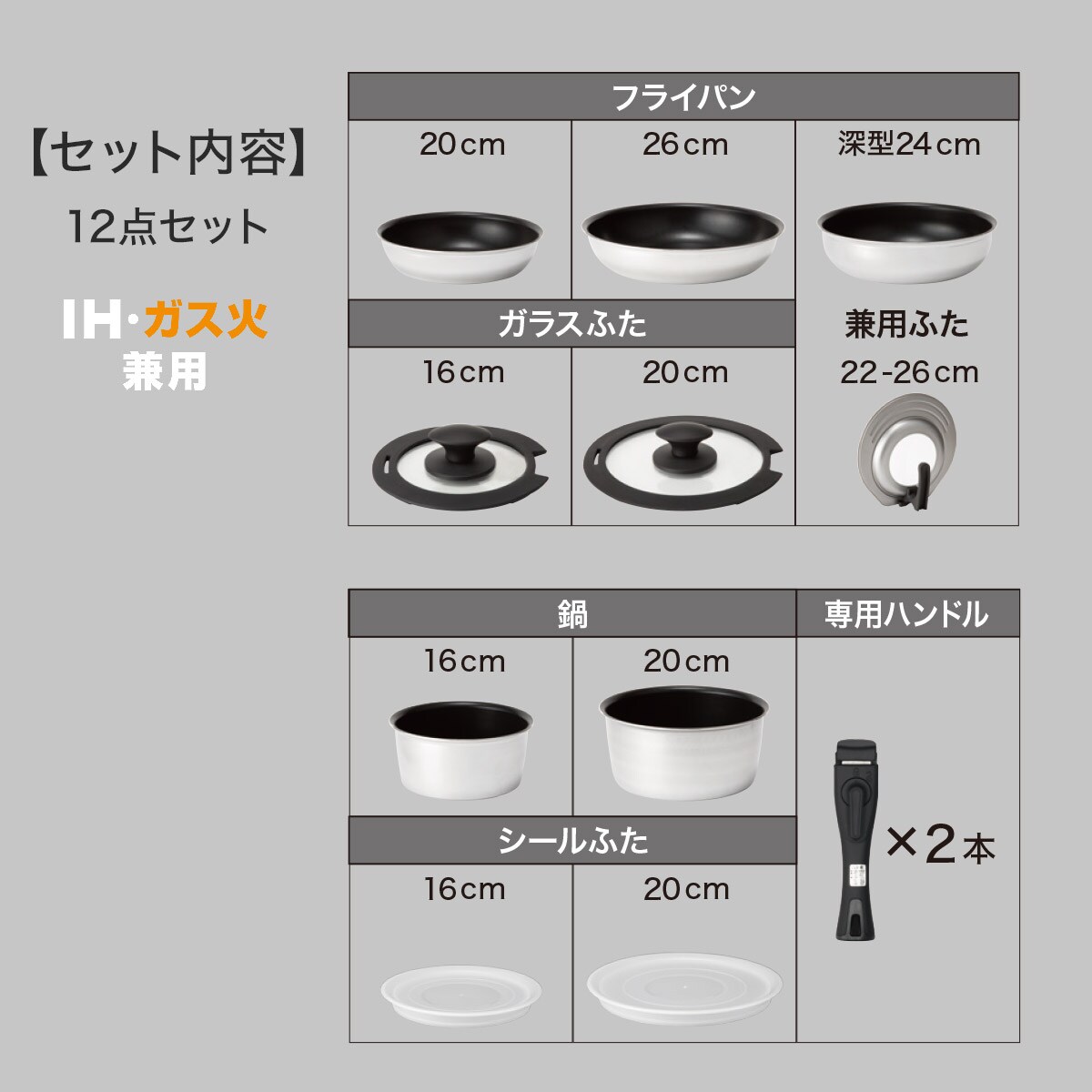 ニトリ ガス対応鍋12点セット
