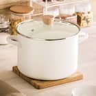 IH・ガス火 ホーロー両手鍋(22cm ホワイト MOREISH) 1枚目画像