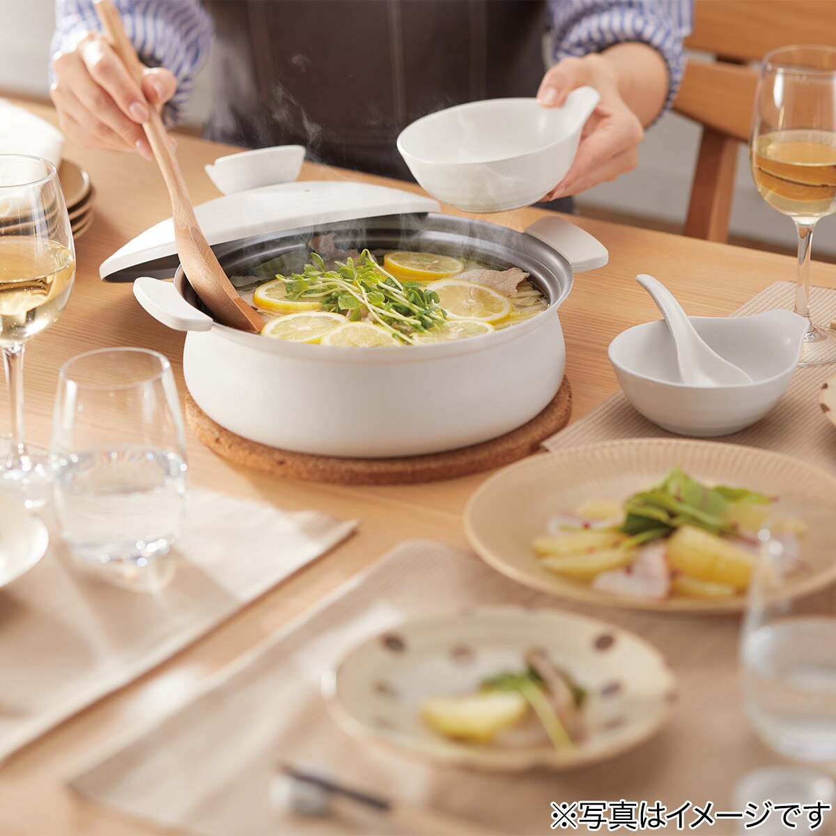 IH軽量土鍋風卓上鍋(24cm アイボリー)通販 | ニトリネット【公式】 家具・インテリア通販