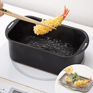 IH・ガス火 コンパクト天ぷら鍋 バット・網付き(IW01)