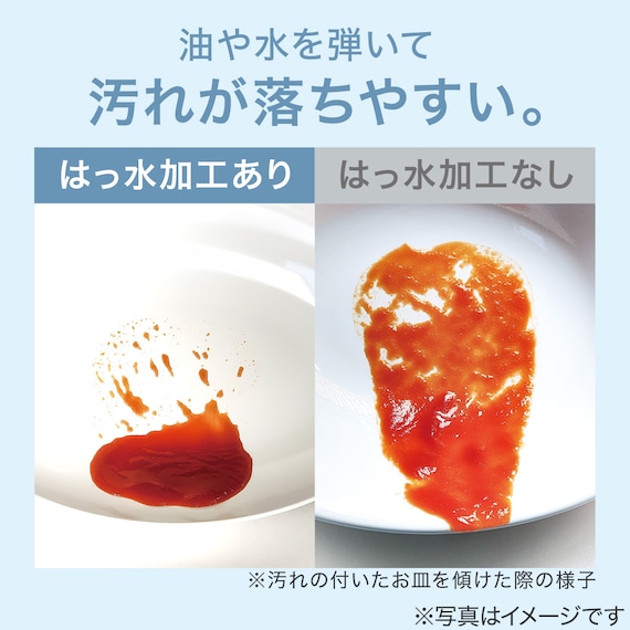 楽に洗える両面撥水 丸プレート(18cm ネイビー) 3枚目画像