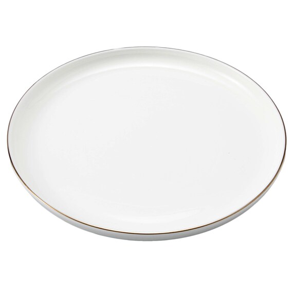 ボーンチャイナ 丸皿(シルバーライン 24cm BC013) 1枚目画像