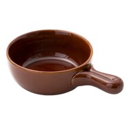 オーブンウェア 手付き丸深皿(飴釉)