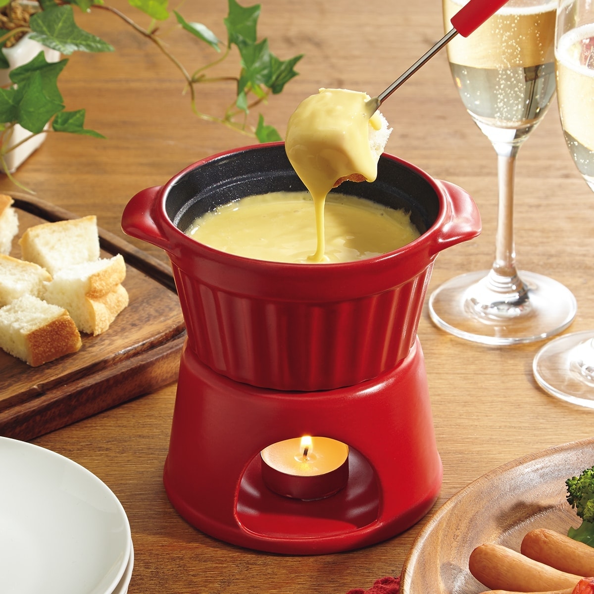 内面ふっ素加工 キャンドル用 チーズフォンデュセット レッド 通販 ニトリネット 公式 家具 インテリア通販 内面ふっ素加工 キャンドル用 チーズフォンデュセット レッド 通販 ニトリネット 公式 家具 インテリア通販