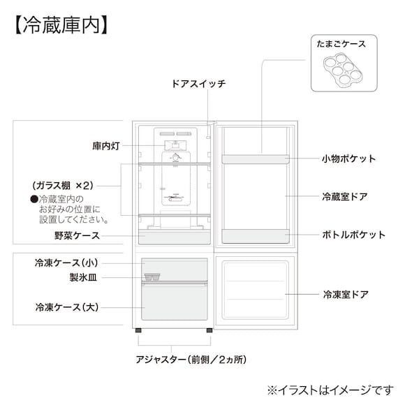 140L ファン式2ドア冷蔵庫 WH(NTR-140) 延長保証付き 11枚目画像