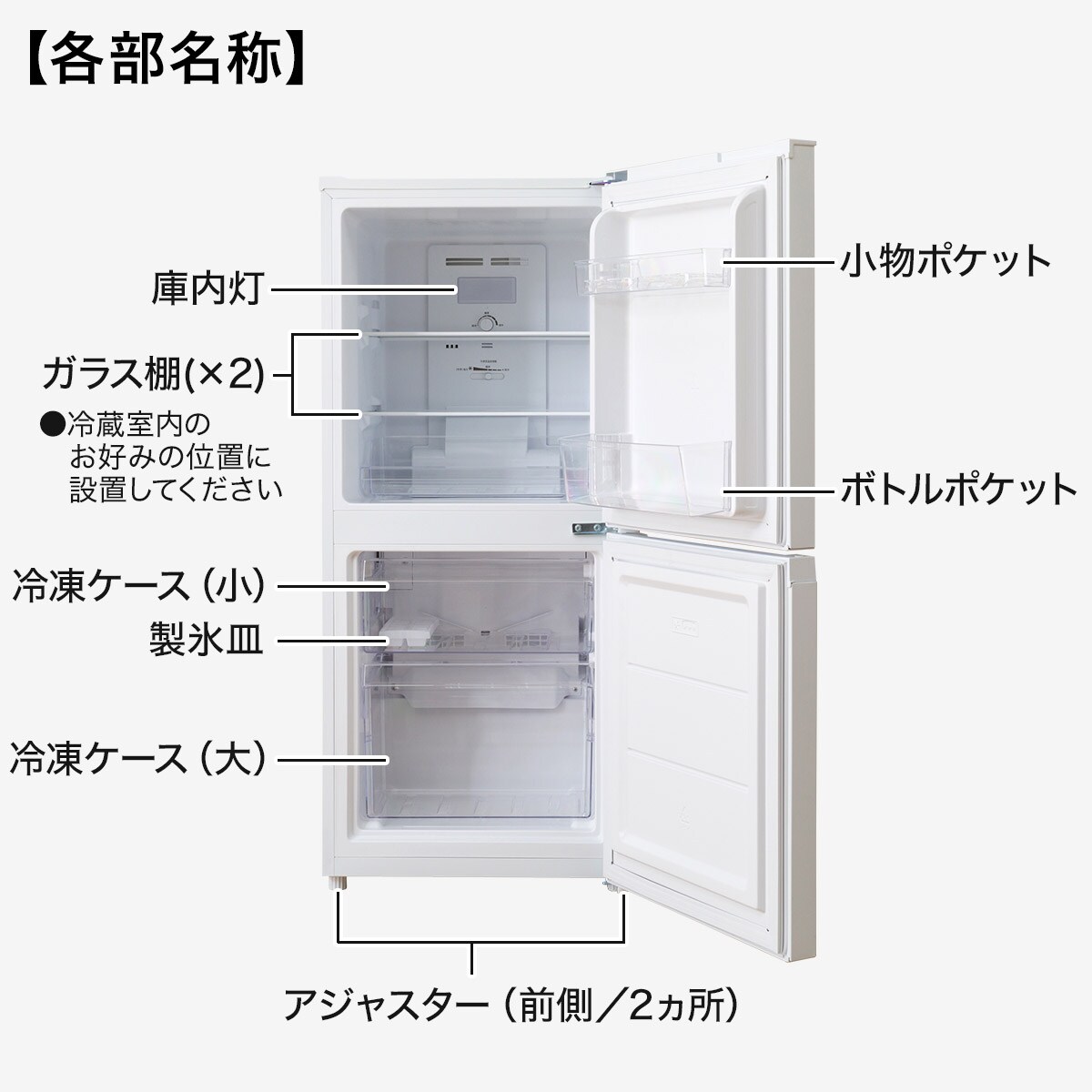 生活家電 冷蔵庫 121L ファン式2ドア冷蔵庫(NR121 ホワイト)