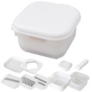 1台7役でコンパクトに収納できるスライサーザルボウルセット