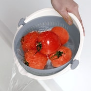 水切りラクラク回転ザル・ボウルセット(グレー)