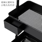 3段とも高さ調節ができるキッチンワゴン (ブラック)【スチールワゴン トロリ3】 5枚目画像