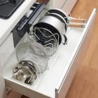 伸縮ざるボウルフライパンスタンド 幅46~86cm(ZF-860) 9枚目画像