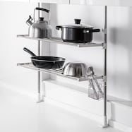 ステンレス突っ張りキッチンラック(2段)