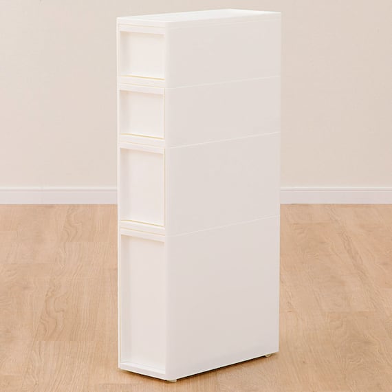 中身が隠せる スリムストッカー 4段(マルチ分割) 4枚目画像