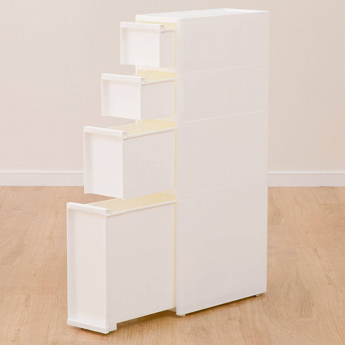 中身が隠せる スリムストッカー 4段(マルチ分割) | ニトリネット【公式