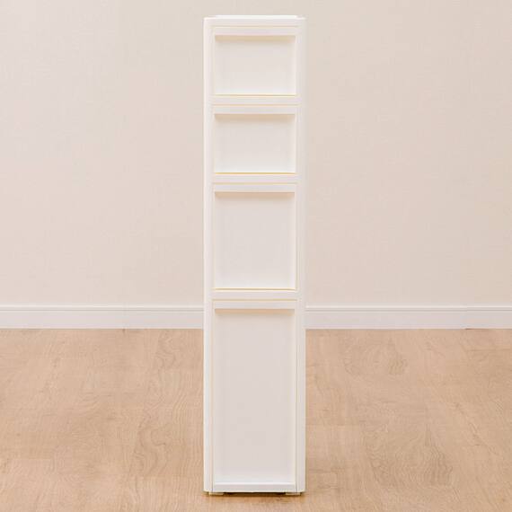 中身が隠せる スリムストッカー 4段(マルチ分割) 6枚目画像