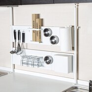 マグネットがくっつく　伸縮つっぱりキッチンパネル(幅62～92cm BH640-940)