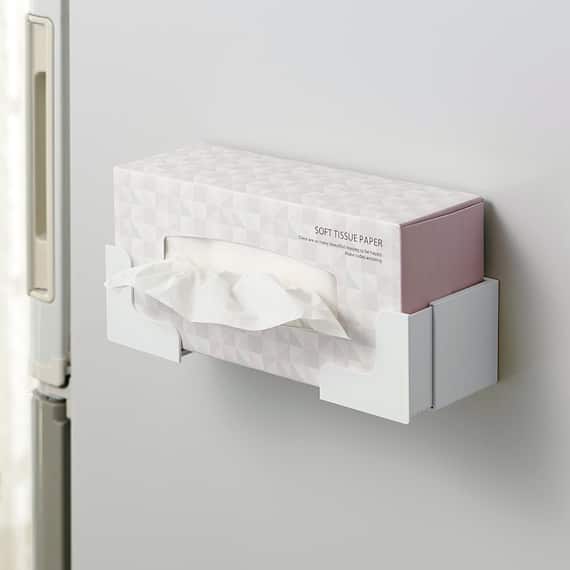 マグネットつき伸縮ボックスホルダー(ホワイト KS79) 1枚目画像