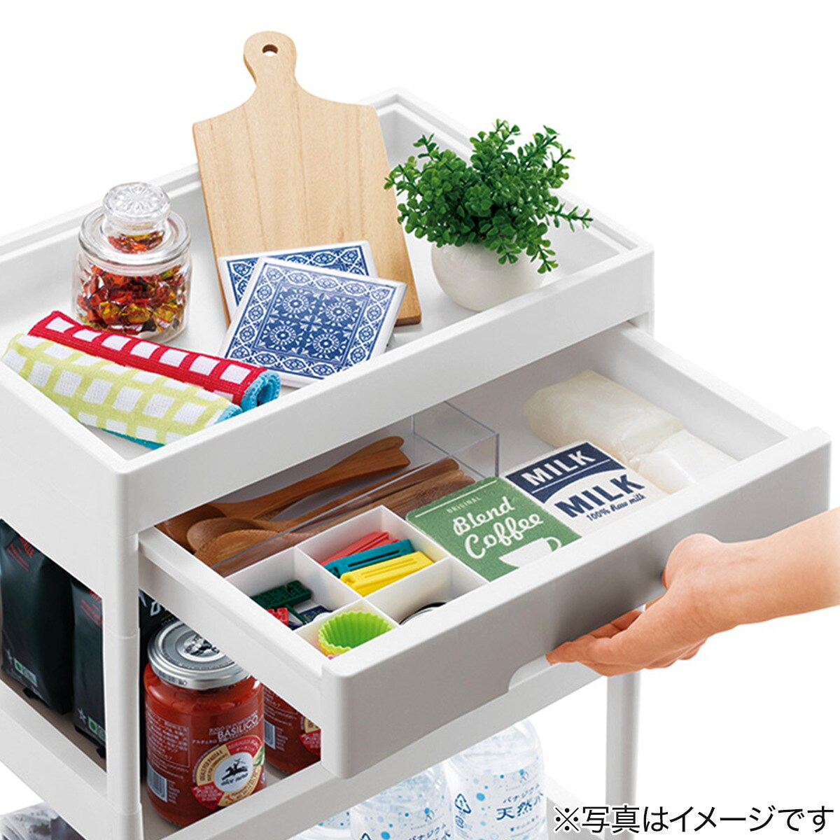 引出し・ふた付きワゴン(4段 ホワイト KF82)通販 ニトリネット【公式】 家具・インテリア通販