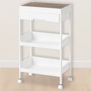 引出し・木製ふた付きワゴン